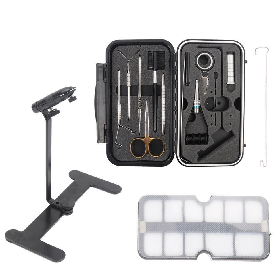 Compact Fly Tying System Fly Tying Tool Set Vise Er Tackle Kit-Fly Tying Materials-Bargain Bait Box-Bargain Bait Box