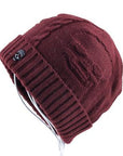 Cool Skull Pattern Hats For Men Beanies Knitted Wool Plus Velvet Bone Solid-Beanies-Bargain Bait Box-Red-Bargain Bait Box