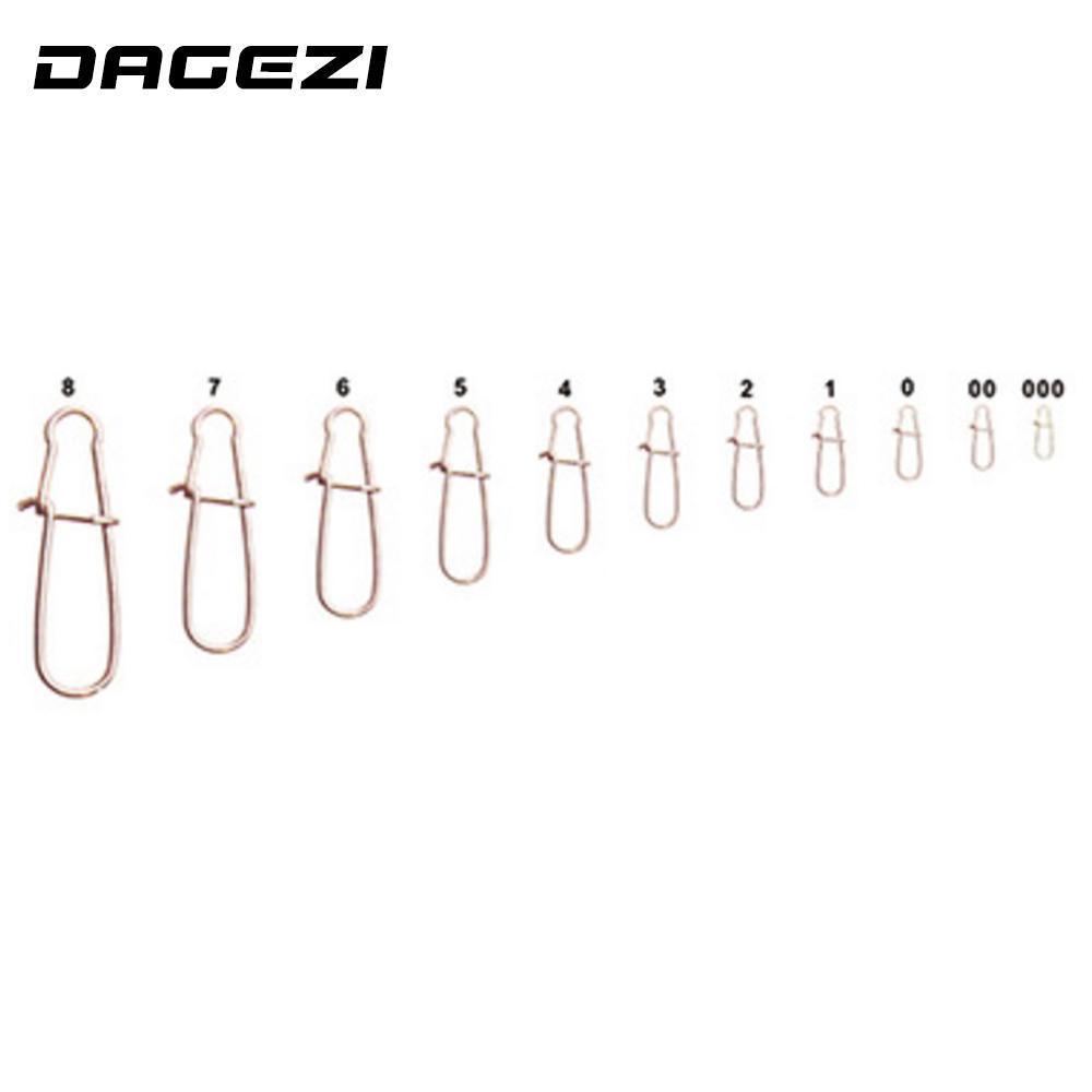 Dagezi 100 Pcs/Lot 11Size Fishing Gear Connector Copper Swivel Stainless Steel-Fishing Snaps & Swivels-Bargain Bait Box-balck0-Bargain Bait Box