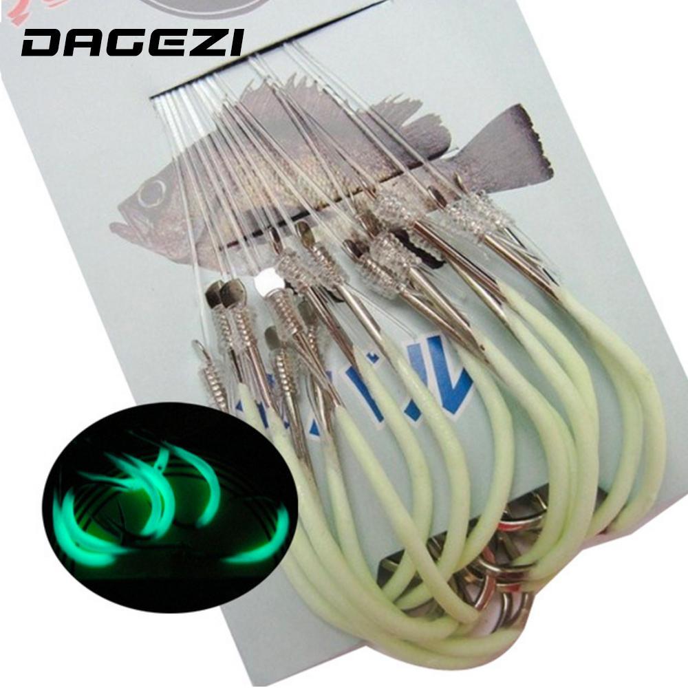 Dagezi 30Pcs/Pack Luminous Fishing Hook 12-18