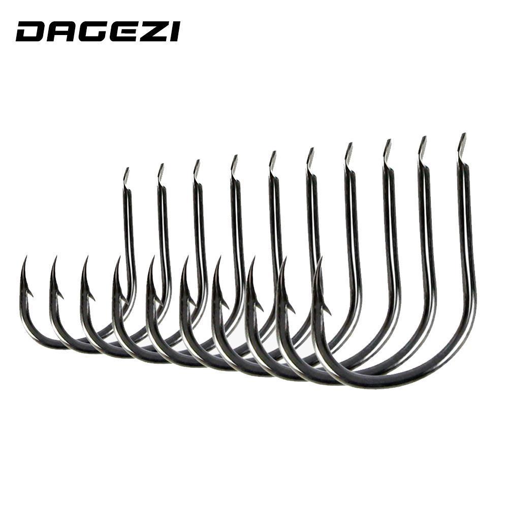 Dagezi 500Pcs/Set 10 Size #3~12 High Carbon Steel Fishing Hooks Pack Jig Head-Hook Kits-Bargain Bait Box-Bargain Bait Box