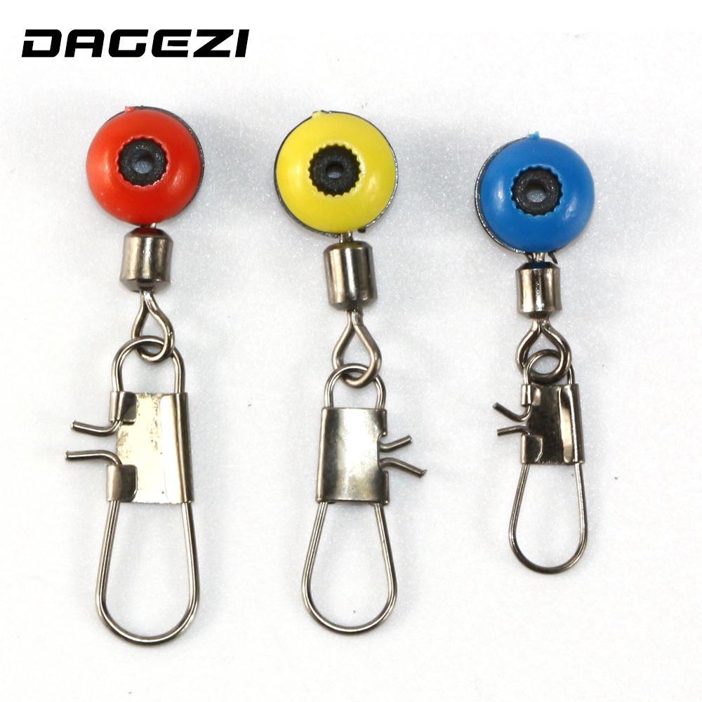 Dagezi 50Pcs/Lot 3 Colors Fishing Connector Fishing Swivel Solid Ring-Fishing Snaps &amp; Swivels-Bargain Bait Box-Yellow-Bargain Bait Box