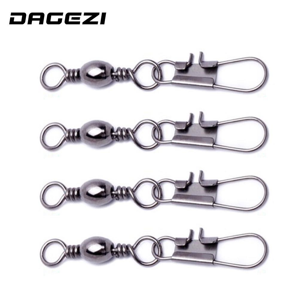 Dagezi 50Pcs/Lot 6#/8# 8 Words Ring Fishing Tackle Box Steel Swivels Interlock-Fishing Snaps & Swivels-Bargain Bait Box-6-Bargain Bait Box