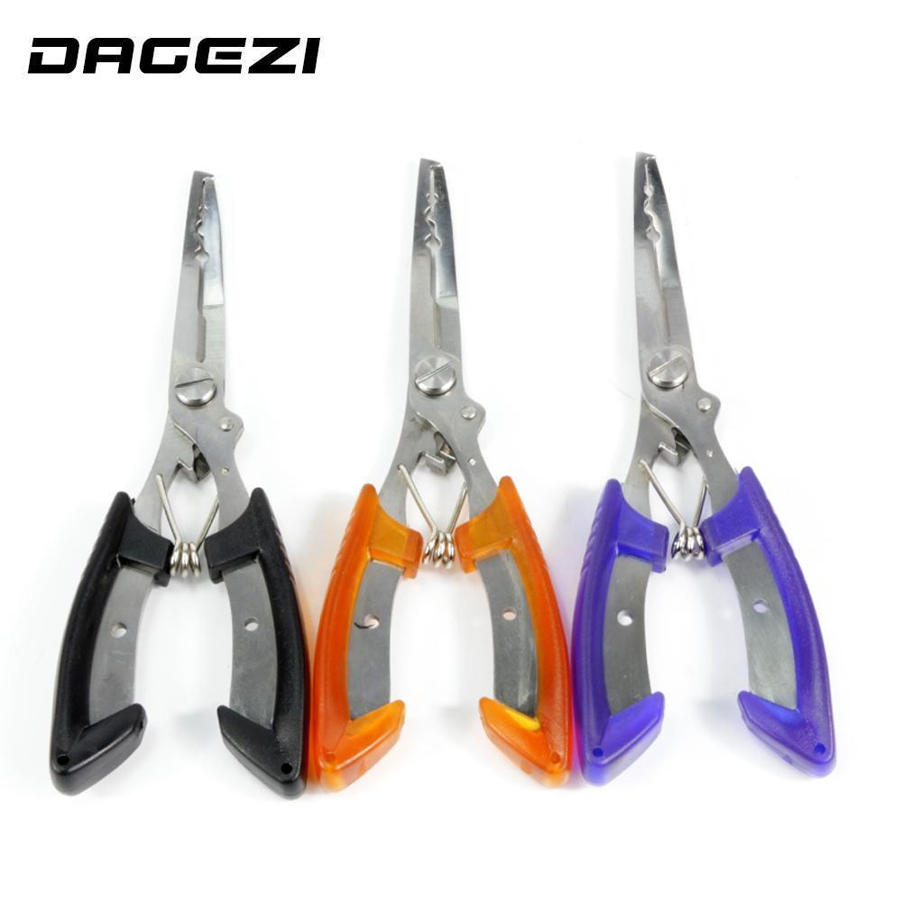 Dagezi Stainless Steel Fishing Pliers With Package Scissors Line Cutter Remove-Fishing Pliers-Bargain Bait Box-Black-Bargain Bait Box