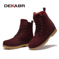 Dekabr Men Boots Snow Warm Casual Shoes Men Boots Leather Plush Fur Unisex-Boots-Bargain Bait Box-Wine-5-Bargain Bait Box