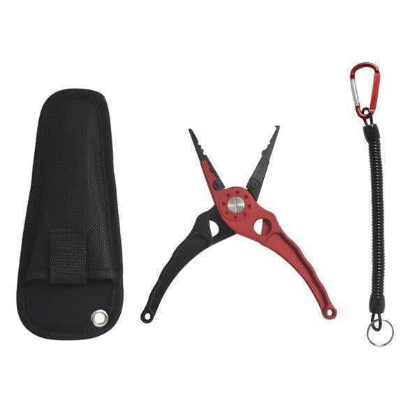 Design Aluminum Fishing Pliers Fishing Scissors Line Cutter Fishing Hook Remover-Fishing Pliers-Bargain Bait Box-Red-Bargain Bait Box