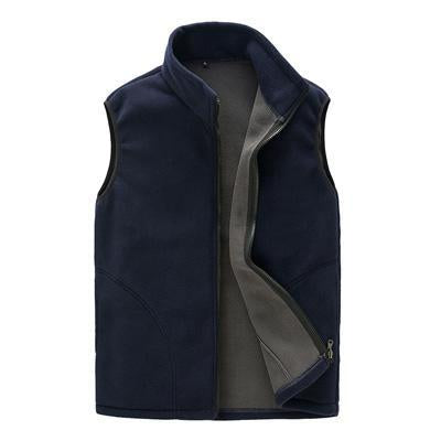 Dimusi Men Fleece Vest Male Thick Warm Waist Outwear Casual Thermal Soft Vests-Vests-Bargain Bait Box-Navy Blue-XL-Bargain Bait Box