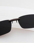 Dressuup Polarized Clip On Sunglasses Men Driving Night Vision Lens Sun-Polarized Sunglasses-Bargain Bait Box-BLACK-Bargain Bait Box