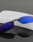 Dressuup Polarized Clip On Sunglasses Men Driving Night Vision Lens Sun-Polarized Sunglasses-Bargain Bait Box-BLACK-Bargain Bait Box