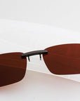 Dressuup Polarized Clip On Sunglasses Men Driving Night Vision Lens Sun-Polarized Sunglasses-Bargain Bait Box-BROWN-Bargain Bait Box