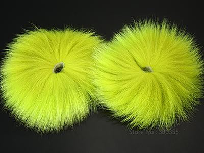 Dyed Arctic Marble Fox Tail Hair Fly Tying Material - 2 Pcs Per Pack-Fly Tying Materials-Bargain Bait Box-chartreuse-Bargain Bait Box