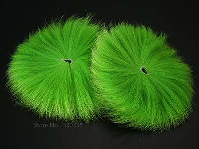 Dyed Arctic Marble Fox Tail Hair Fly Tying Material - 2 Pcs Per Pack-Fly Tying Materials-Bargain Bait Box-green-Bargain Bait Box