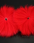 Dyed Arctic Marble Fox Tail Hair Fly Tying Material - 2 Pcs Per Pack-Fly Tying Materials-Bargain Bait Box-hot red-Bargain Bait Box