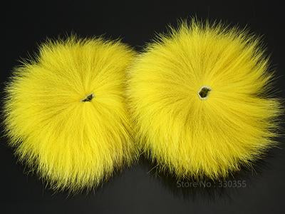 Dyed Arctic Marble Fox Tail Hair Fly Tying Material - 2 Pcs Per Pack-Fly Tying Materials-Bargain Bait Box-yellow-Bargain Bait Box