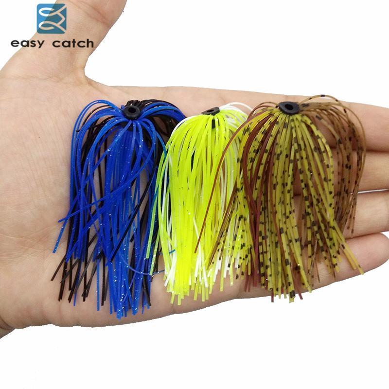 Easy Catch 10Pcs Fishing Rubber Jig Skirts 50 Strands Silicone Skirt Wire With-Skirts & Beards-Bargain Bait Box-Bargain Bait Box