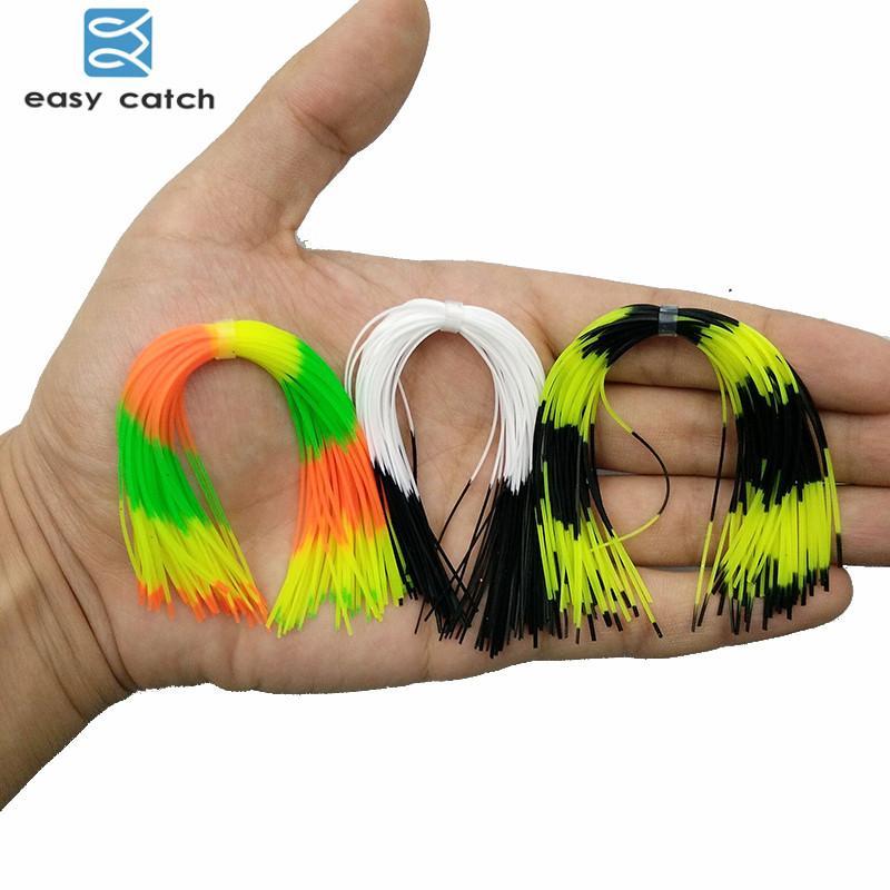 Easy Catch 10Pcs Fishing Rubber Jig Skirts 50 Strands Silicone Skirts Wire Fly-Skirts & Beards-Bargain Bait Box-Bargain Bait Box