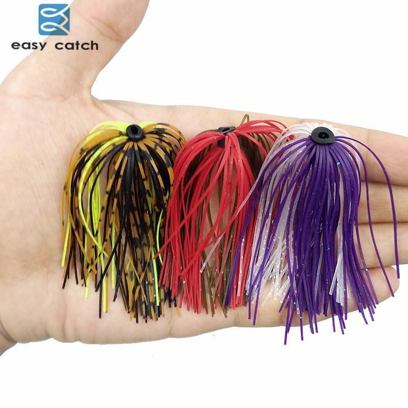 Easy Catch 20Pcs Fishing Rubber Jig Skirts 50 Strands Silicone Skirt Wire With-Skirts & Beards-Bargain Bait Box-Bargain Bait Box