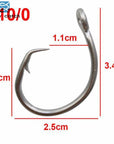 Easy Catch 30Pcs 39960 Stainless Steel White Offset Tuna Circle Hook Size 8/0-Circle Hooks-Bargain Bait Box-10 0-Bargain Bait Box