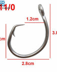 Easy Catch 30Pcs 39960 Stainless Steel White Offset Tuna Circle Hook Size 8/0-Circle Hooks-Bargain Bait Box-11 0-Bargain Bait Box