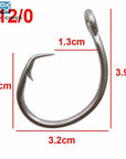 Easy Catch 30Pcs 39960 Stainless Steel White Offset Tuna Circle Hook Size 8/0-Circle Hooks-Bargain Bait Box-12 0-Bargain Bait Box