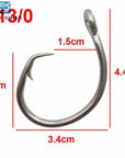 Easy Catch 30Pcs 39960 Stainless Steel White Offset Tuna Circle Hook Size 8/0-Circle Hooks-Bargain Bait Box-13 0-Bargain Bait Box