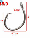 Easy Catch 30Pcs 39960 Stainless Steel White Offset Tuna Circle Hook Size 8/0-Circle Hooks-Bargain Bait Box-15 0-Bargain Bait Box