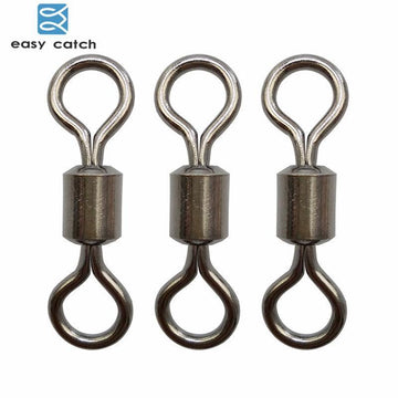 Easy Catch 6Pcs Rolling Fishing Swivel With Solid Ring Black Nickle Brass-Fishing Snaps & Swivels-Bargain Bait Box-Size 1 0-Bargain Bait Box