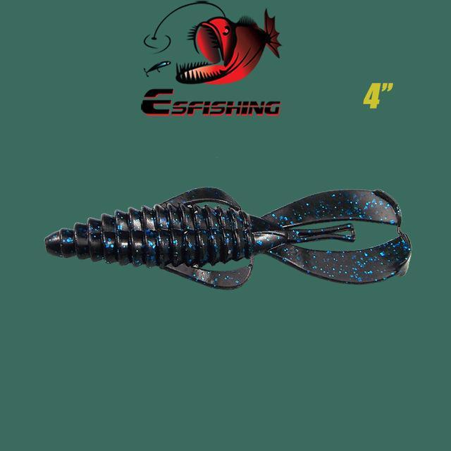 Esfishing 6Pcs 10Cm/8.2G Rage Bug Craw 4&quot; Fishing Soft Baits Fishing-Craws-Bargain Bait Box-Black-Bargain Bait Box