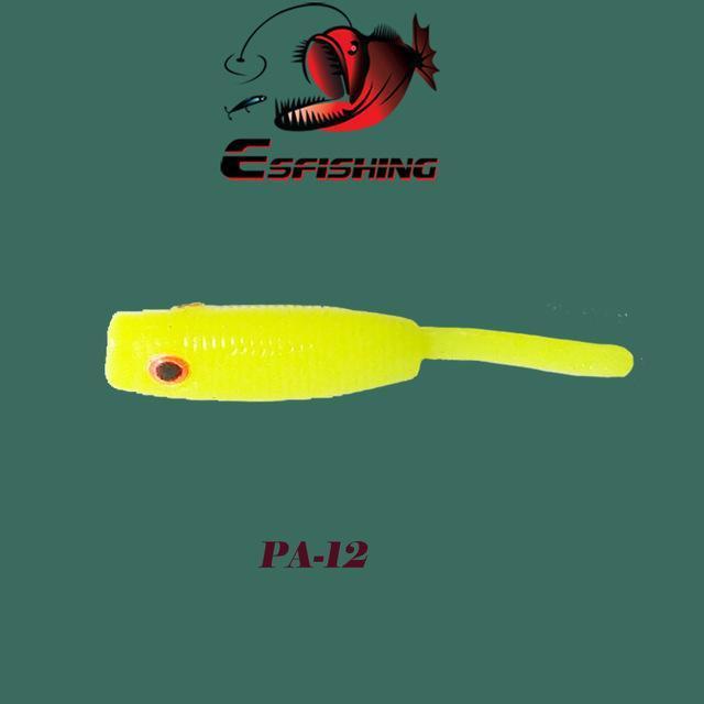 Esfishing Mon Shad 1.2&quot; Fishing Soft Silicone Bait Smell Ice Fishing 12Pcs-Jerk Baits-Bargain Bait Box-PA43-Bargain Bait Box