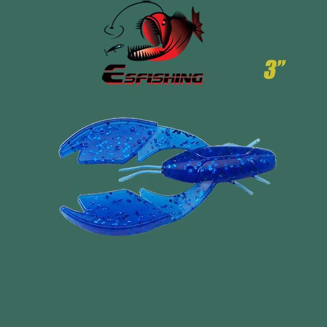 Esfishing Soft Bait Paca Chunk Craw 3&quot; 6Pcs 7.5Cm/5.4G Fishing Swimbait Feeder-Trailers-Bargain Bait Box-Blue-75mm-Bargain Bait Box