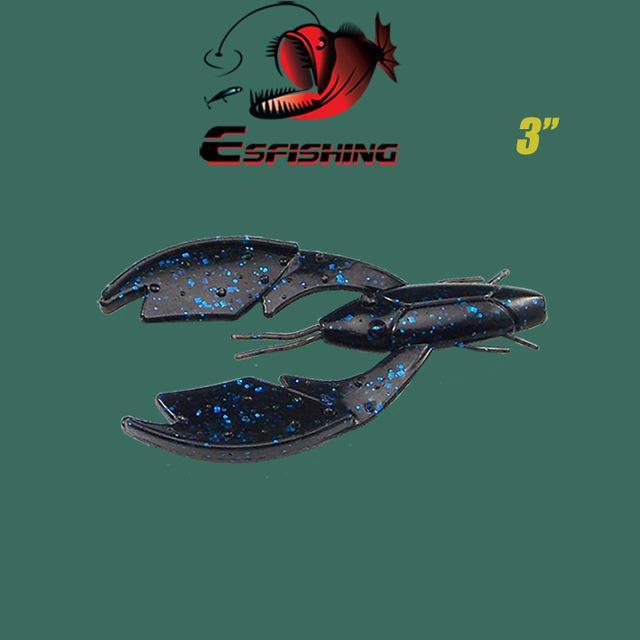 Esfishing Soft Bait Paca Chunk Craw 3" 6Pcs 7.5Cm/5.4G Fishing Swimbait Feeder-Trailers-Bargain Bait Box-Navy Blue-75mm-Bargain Bait Box