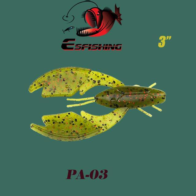 Esfishing Soft Bait Paca Chunk Craw 3&quot; 6Pcs 7.5Cm/5.4G Fishing Swimbait Feeder-Trailers-Bargain Bait Box-PA03-75mm-Bargain Bait Box