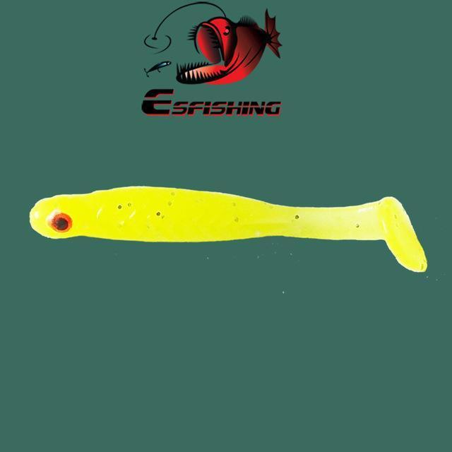 Esfishing Soft Swimbait Ice Fishing 12Pcs 4.4Cm/0.5G Lucky Minnow 1.7" Fishing-Unrigged Plastic Swimbaits-Bargain Bait Box-Light Yellow-Bargain Bait Box