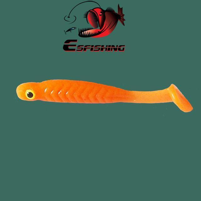 Esfishing Soft Swimbait Ice Fishing 12Pcs 4.4Cm/0.5G Lucky Minnow 1.7" Fishing-Unrigged Plastic Swimbaits-Bargain Bait Box-Orange-Bargain Bait Box