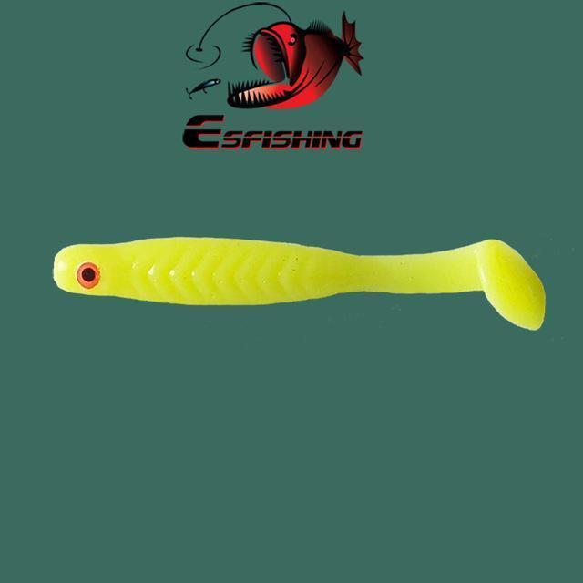 Esfishing Soft Swimbait Ice Fishing 12Pcs 4.4Cm/0.5G Lucky Minnow 1.7" Fishing-Unrigged Plastic Swimbaits-Bargain Bait Box-Yellow-Bargain Bait Box