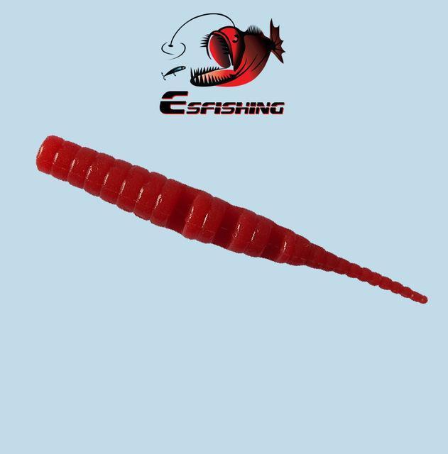 Esfishing Worm Ice Fishing Bait Soft 20Pcs 4.2Cm/0.5G Polaris 1.7" Fishing-Jerk Baits-Bargain Bait Box-Red-40mm-Bargain Bait Box