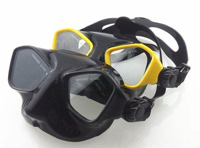 Extreme Low Volume Spearfishing Mask Black Silicon Freediving Mask Top-Spearfishing-Bargain Bait Box-Yellow-Bargain Bait Box