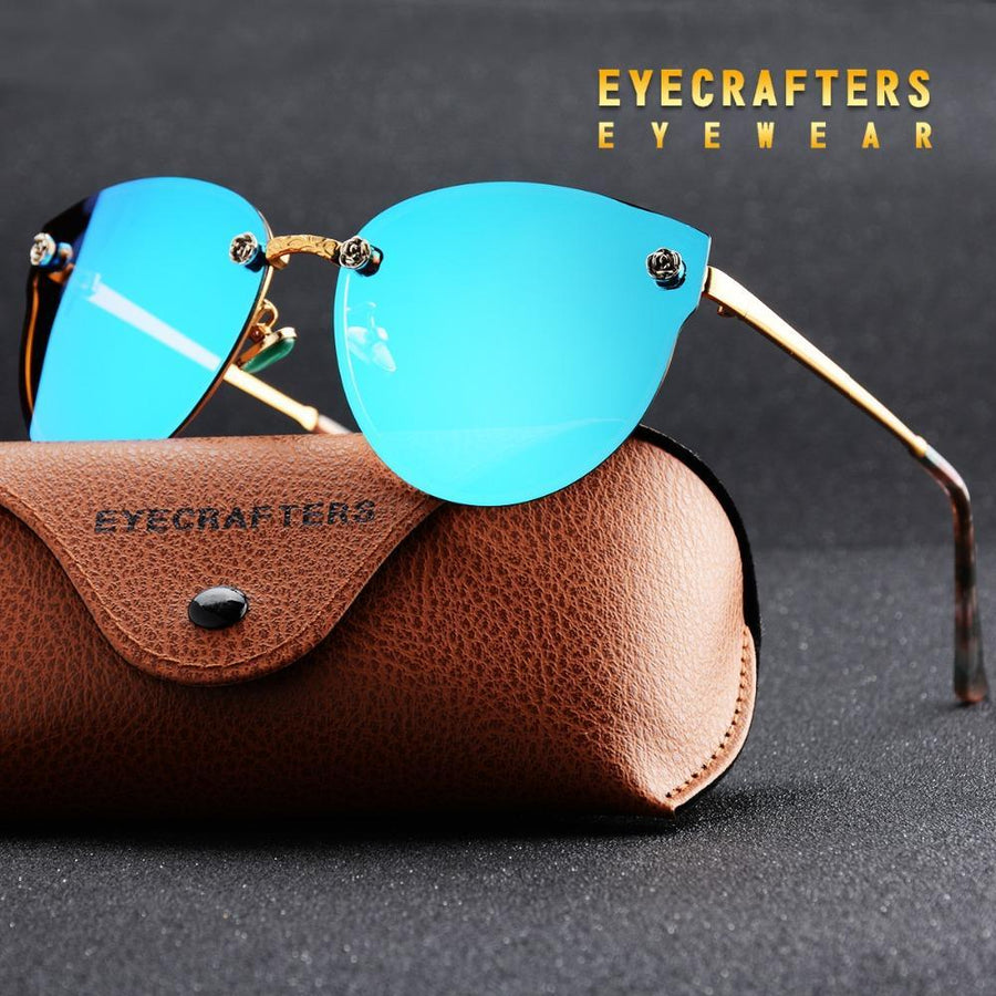 Eyecrafters Luxury Polarized Sunglasses Womens Sexy Cat Eye Mirror Reflective-Polarized Sunglasses-Bargain Bait Box-Black-Bargain Bait Box