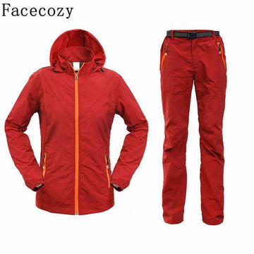 Facecozy Women Fishing Uv Shirt+Pant/Set Quick Dry Camping& Shirts Long Sleeve-Fishing Suits-Bargain Bait Box-Women army green-S-Bargain Bait Box