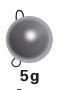Fantu High Purity 97% Wolfram Cheburashka Fishing Sinkers 5Pcs Tungsten Weight-Tungsten Weights-Bargain Bait Box-5g-Bargain Bait Box
