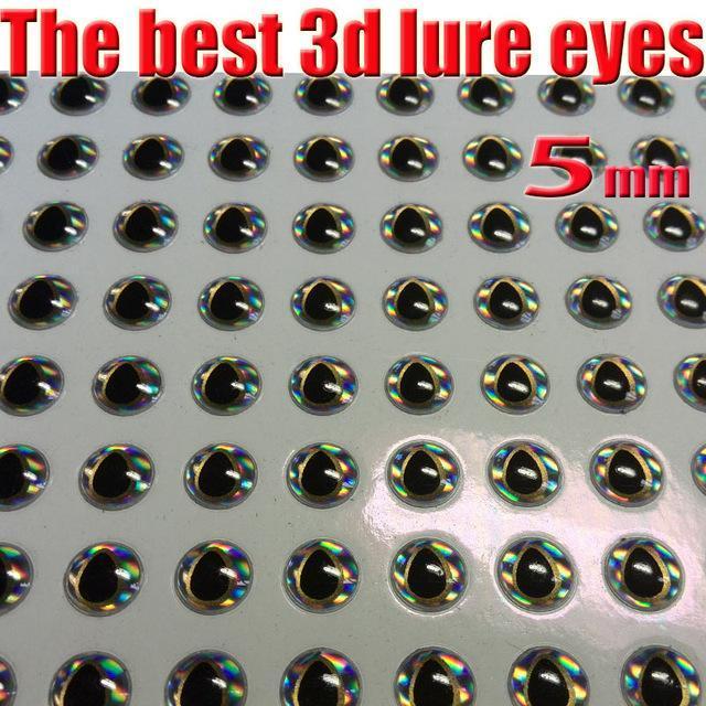 Fishing 3D Lure Eyes Perfect Dropping Process Fish Eyes Size:4Mm-8Mm-Fish Eyes-Bargain Bait Box-5mm 300pcs-Bargain Bait Box