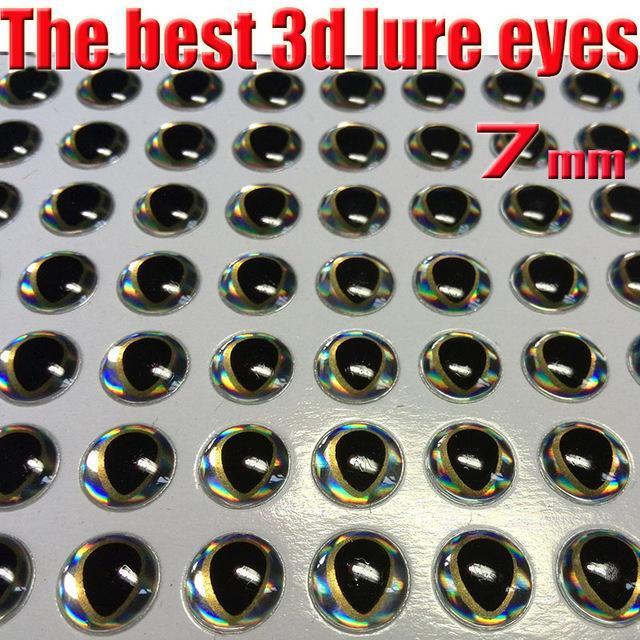 Fishing 3D Lure Eyes Perfect Dropping Process Fish Eyes Size:4Mm-8Mm-Fish Eyes-Bargain Bait Box-7mm 300pcs-Bargain Bait Box