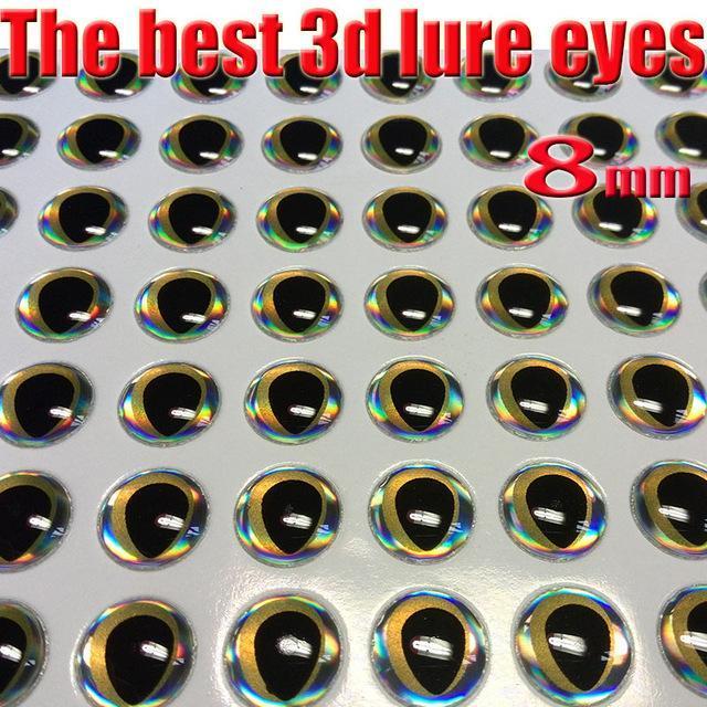 Fishing 3D Lure Eyes Perfect Dropping Process Fish Eyes Size:4Mm-8Mm-Fish Eyes-Bargain Bait Box-8mm 300pcs-Bargain Bait Box