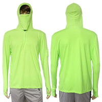 Fishing Clothes Sun Protection Shirt Anti-Uv Breathable Men Quick Dry Hooded-Hoodies-Bargain Bait Box-Green-XXL-Bargain Bait Box