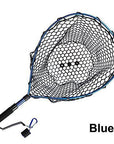 Fishing Landing Net With Magnetic Clip Lanyard Aluminum Alloy Frame Soft-Fishing Nets-Bargain Bait Box-Blue-Bargain Bait Box