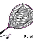 Fishing Landing Net With Magnetic Clip Lanyard Aluminum Alloy Frame Soft-Fishing Nets-Bargain Bait Box-Purple-Bargain Bait Box