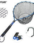 Fishing Landing Net With Magnetic Clip Lanyard Aluminum Alloy Frame Soft-Fishing Nets-Bargain Bait Box-Purple-Bargain Bait Box