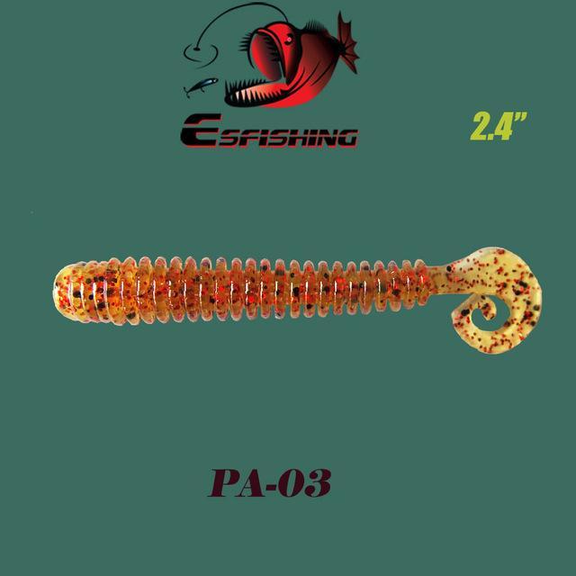 Fishing Soft 10Pcs 6.2Cm/1.5G Esfishing Active Slug Fishing Tackle Trolls-Worms &amp; Grubs-Bargain Bait Box-PA03-Bargain Bait Box