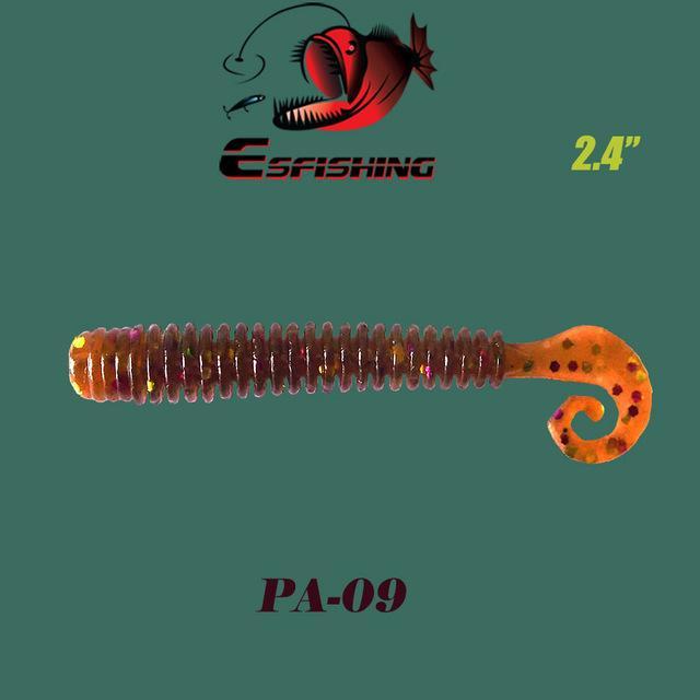 Fishing Soft 10Pcs 6.2Cm/1.5G Esfishing Active Slug Fishing Tackle Trolls-Worms &amp; Grubs-Bargain Bait Box-PA09-Bargain Bait Box