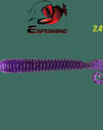 Fishing Soft 10Pcs 6.2Cm/1.5G Esfishing Active Slug Fishing Tackle Trolls-Worms & Grubs-Bargain Bait Box-Purple-Bargain Bait Box